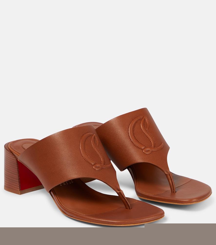 christian louboutin cl tongamule leather sandals
