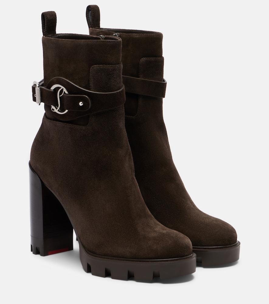 christian louboutin dianouchette 100 suede ankle boots