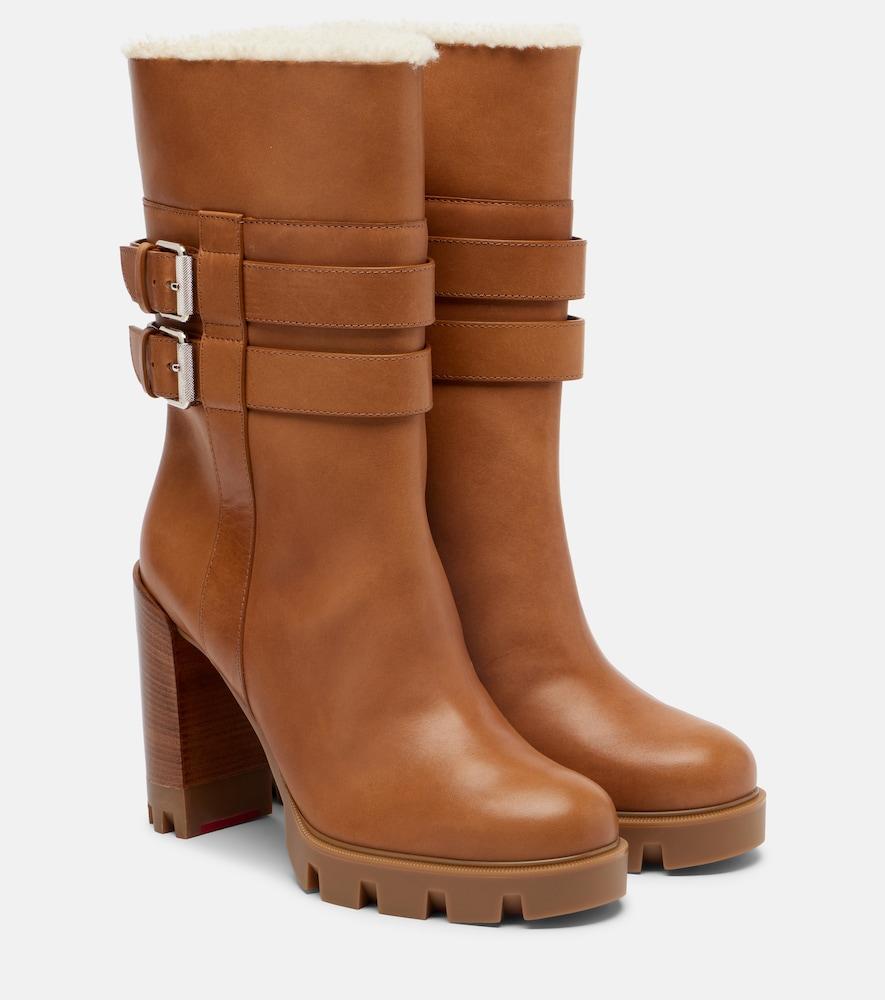 christian louboutin elisawalk 100 leather ankle boots