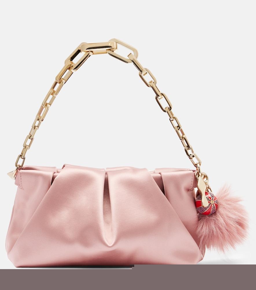 christian louboutin eva small crêpe satin clutch