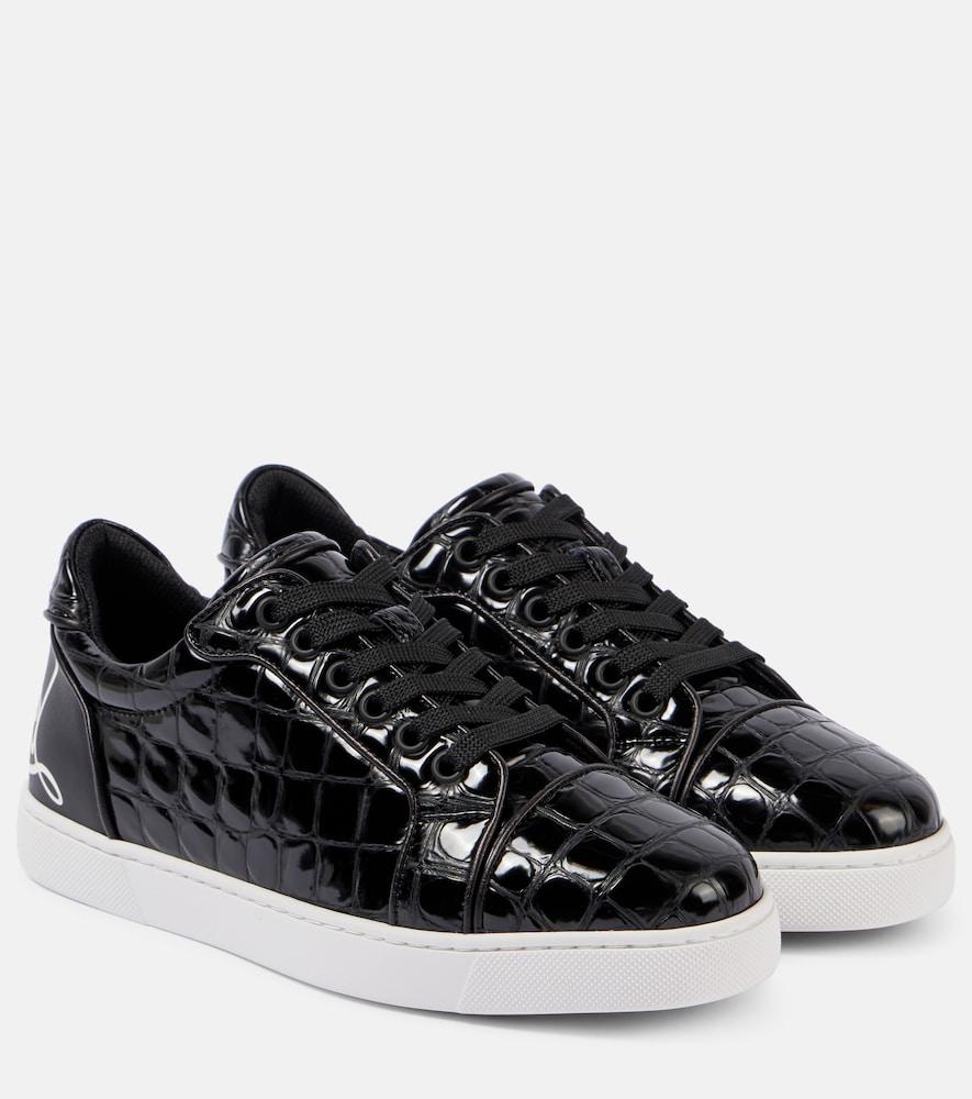 christian louboutin fun vieira croc-effect leather sneakers