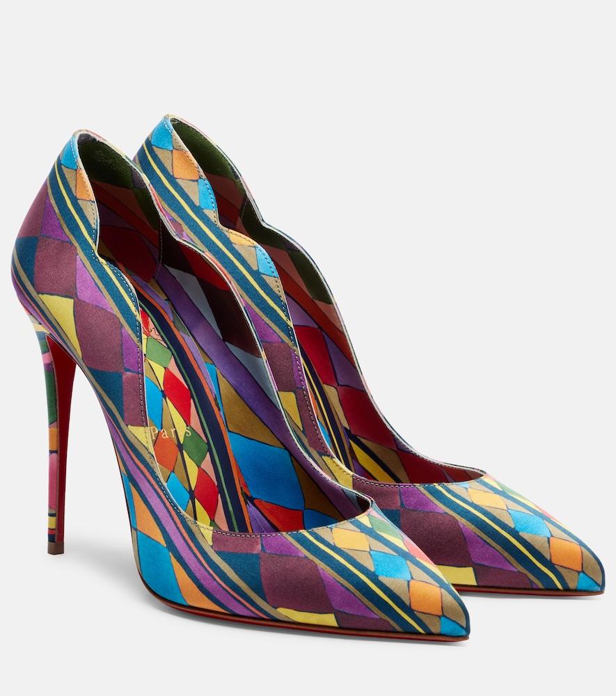 christian louboutin hot chick satin pumps