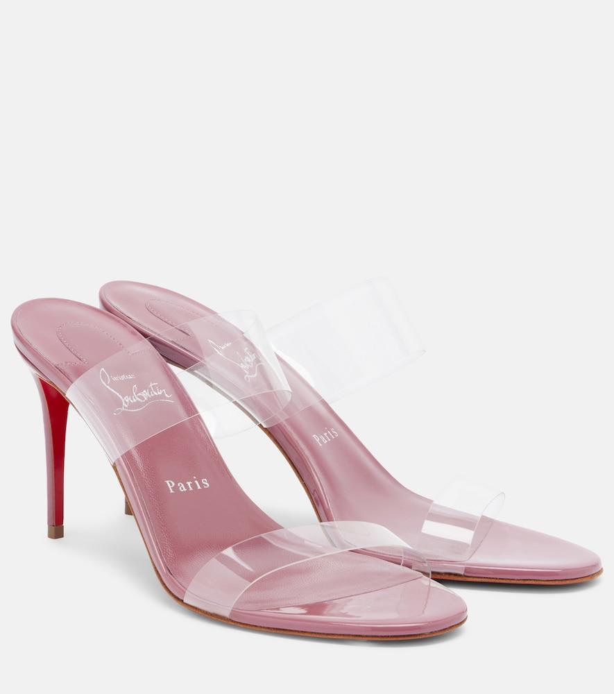 christian louboutin just nothing leather-trimmed tpu mules