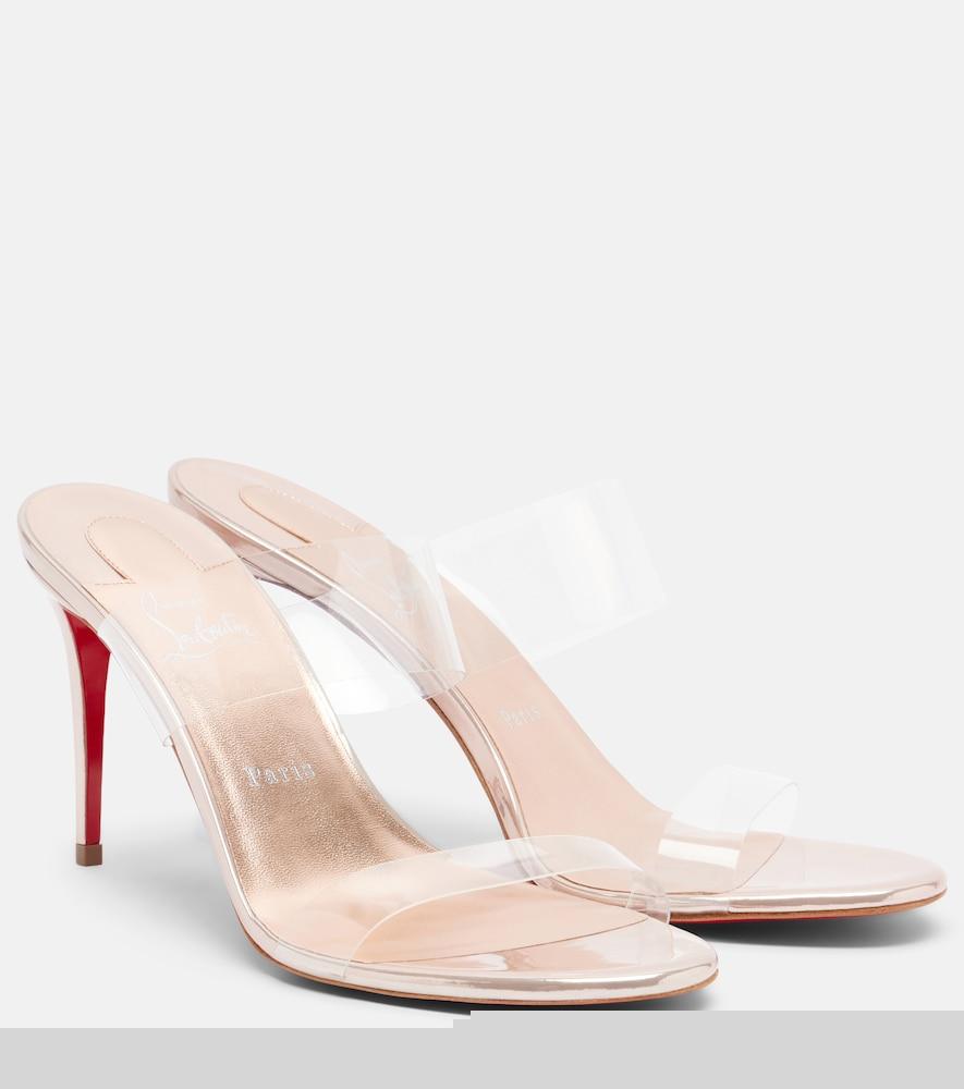 christian louboutin just nothing leather-trimmed tpu mules