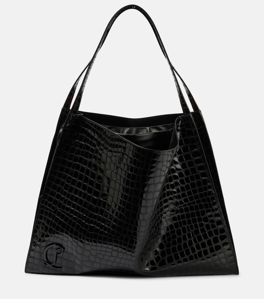 christian louboutin le 54 croc-effect leather shoulder bag