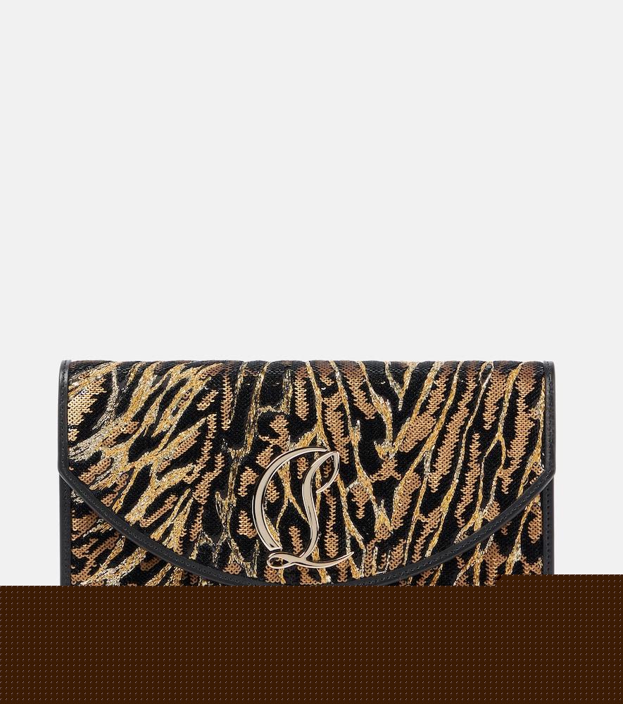 christian louboutin loubi54 leopard-print crêpe satin clutch