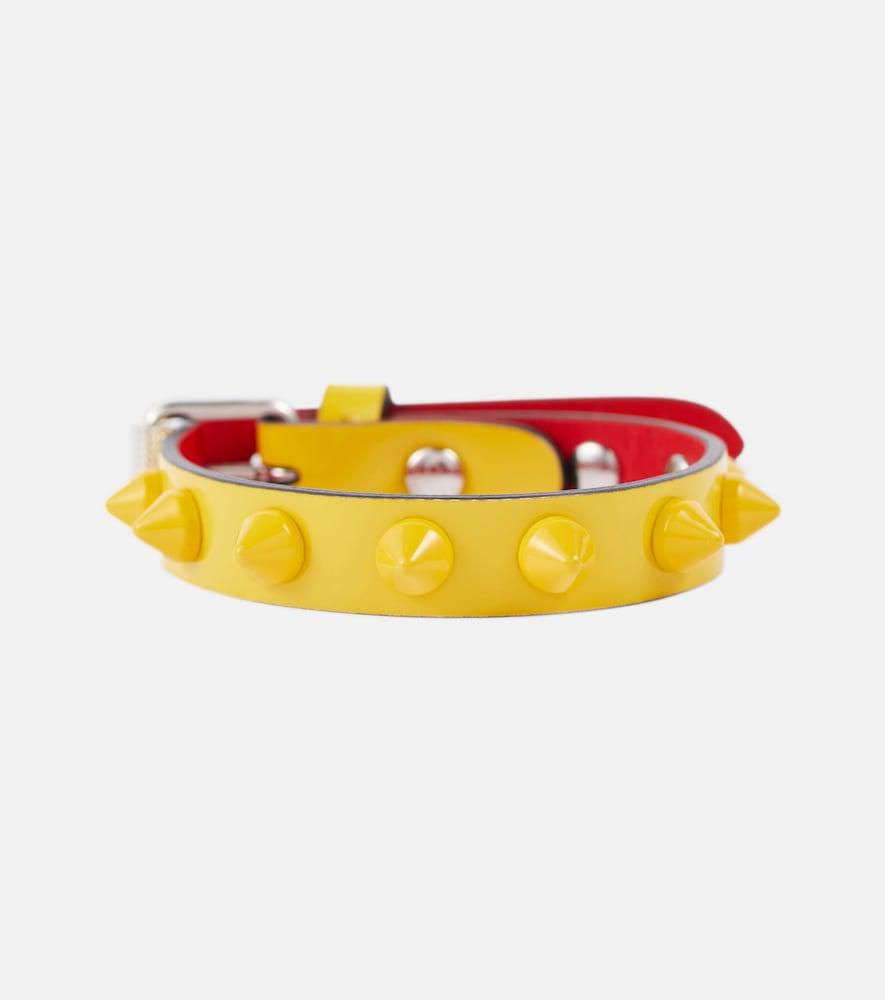christian louboutin loubilink embellished leather bracelet