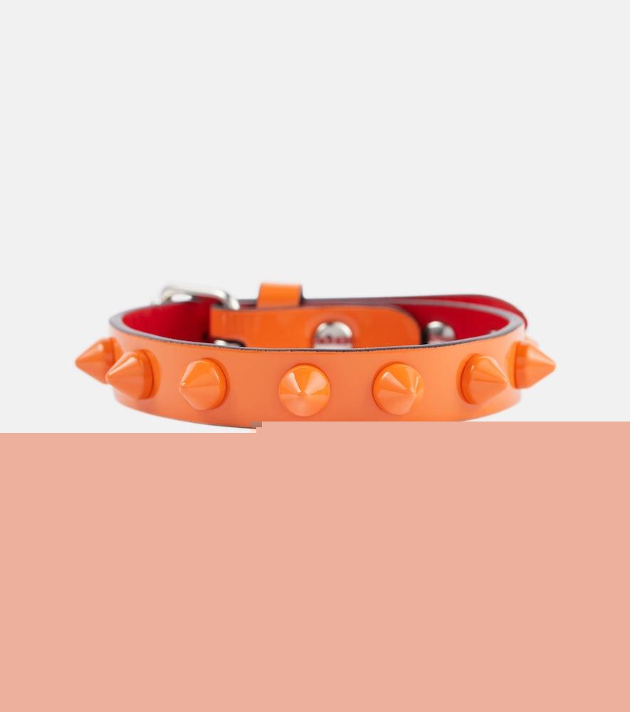 christian louboutin loubilink embellished leather bracelet
