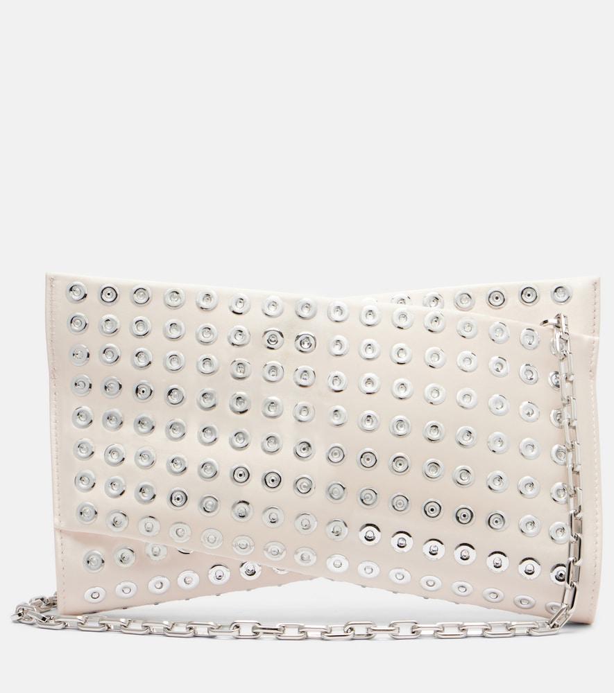 christian louboutin loubitwist small crystal-embellished clutch