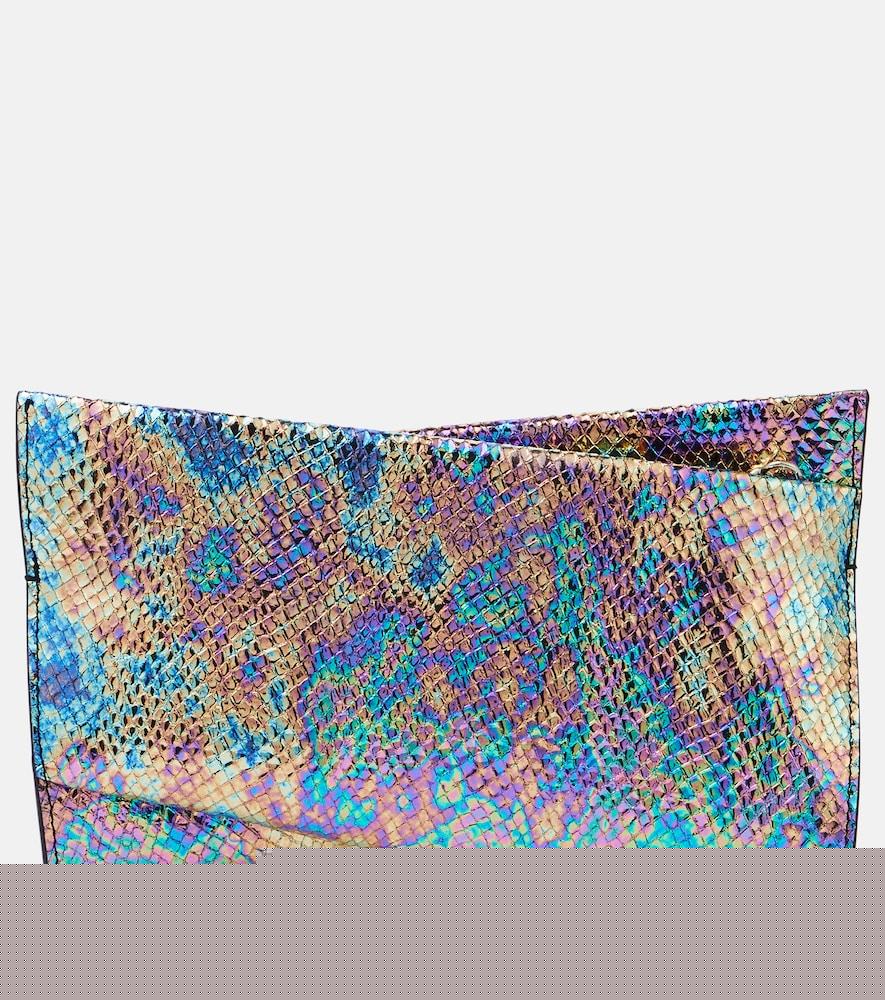 christian louboutin loubitwist snake-effect leather clutch