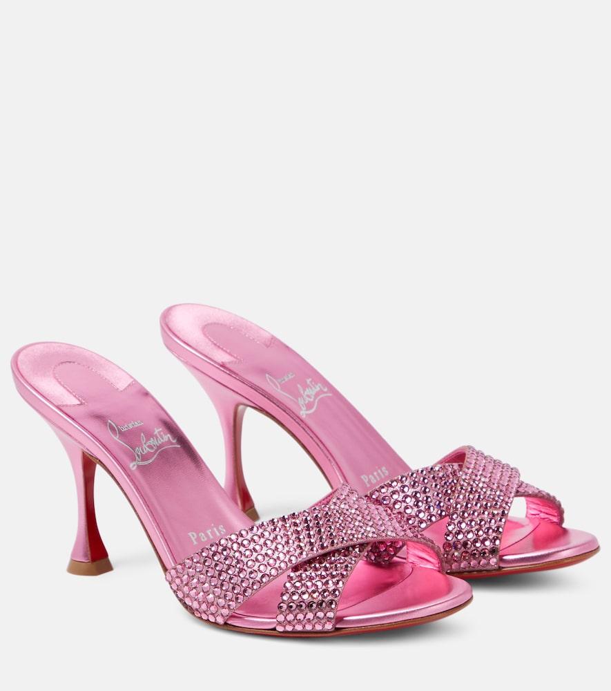 christian louboutin mariza is back embellished suede mules