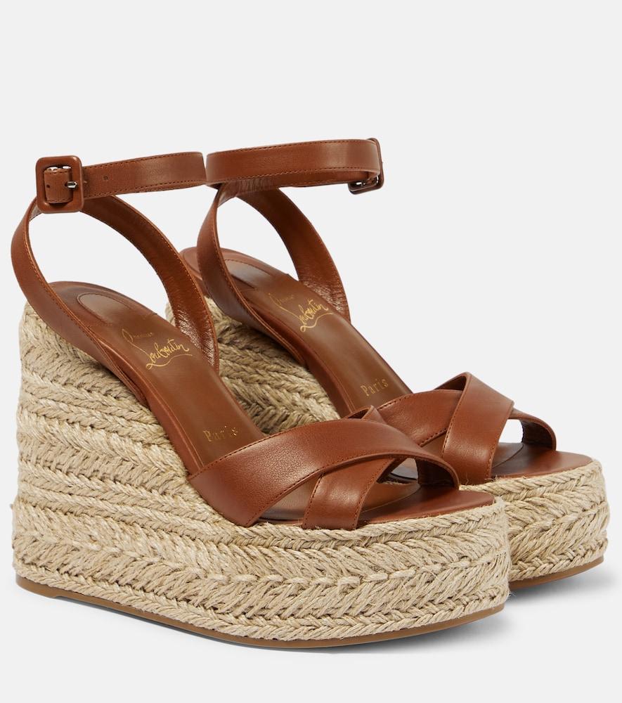 christian louboutin mariza zeppa leather espadrille sandals