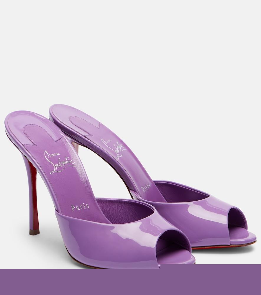 christian louboutin me dolly 100 patent leather mules