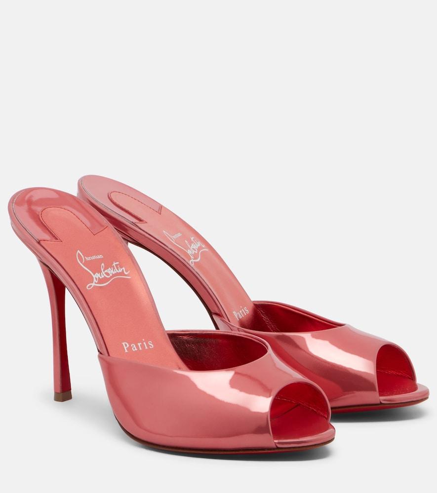 christian louboutin me dolly laminated leather mules
