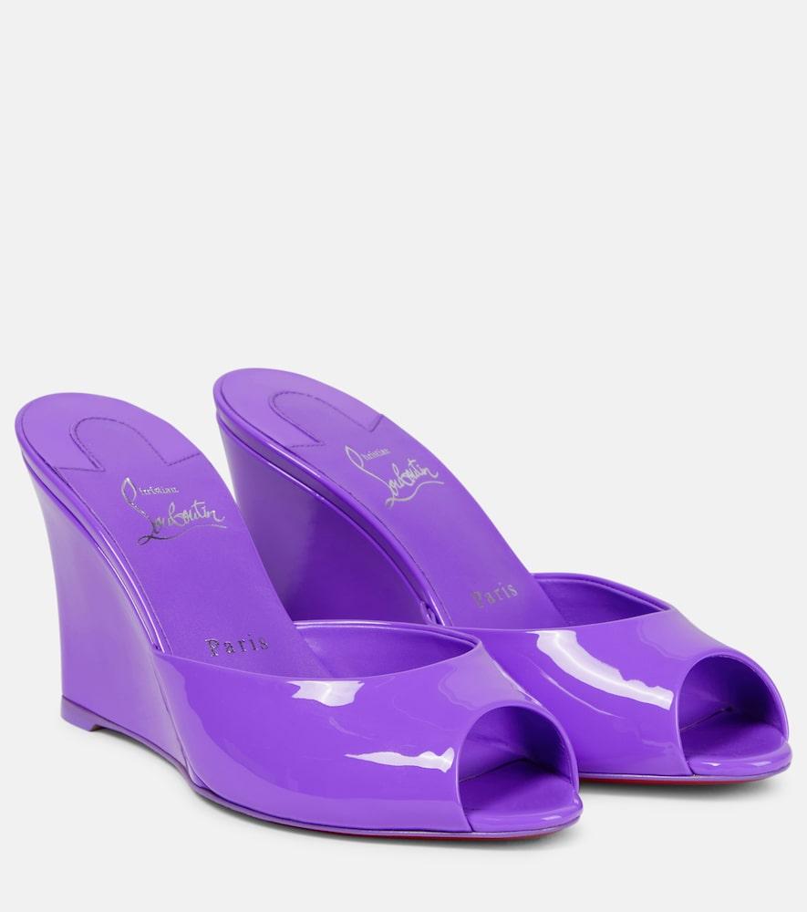 christian louboutin me dolly zeppa patent leather mules