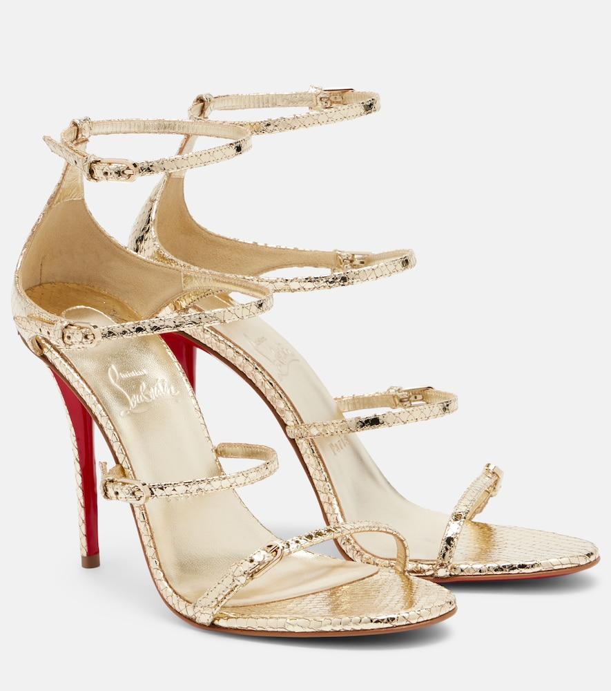 christian louboutin millenium snake-effect leather sandals