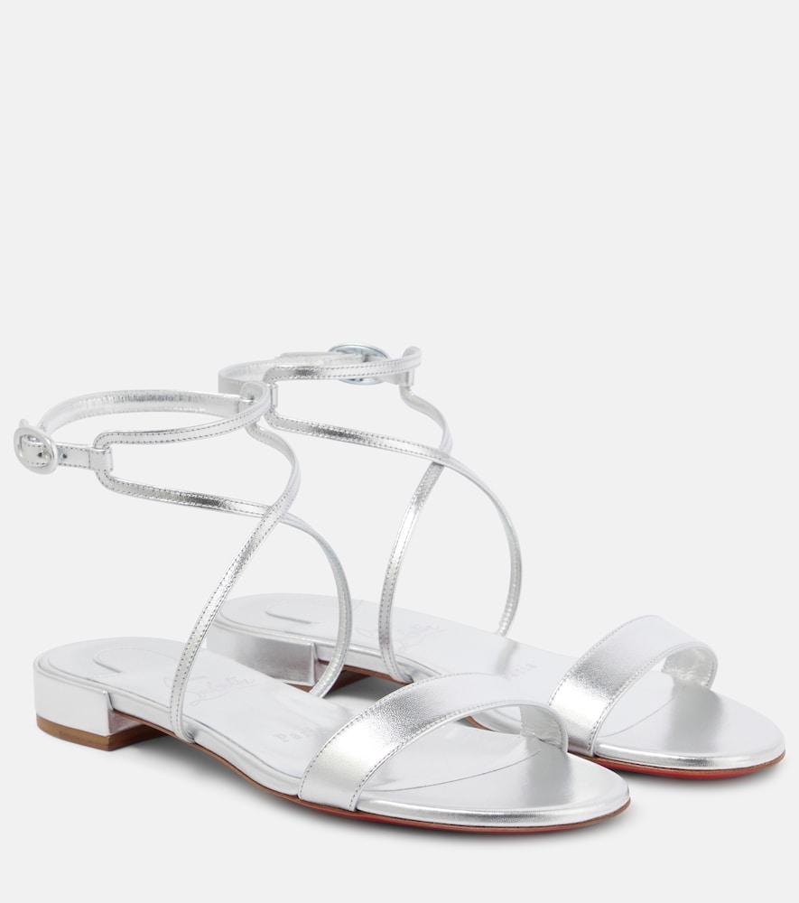 christian louboutin miss choca metallic leather sandals