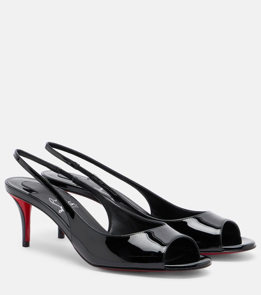 christian louboutin miss z patent leather slingback sandals
