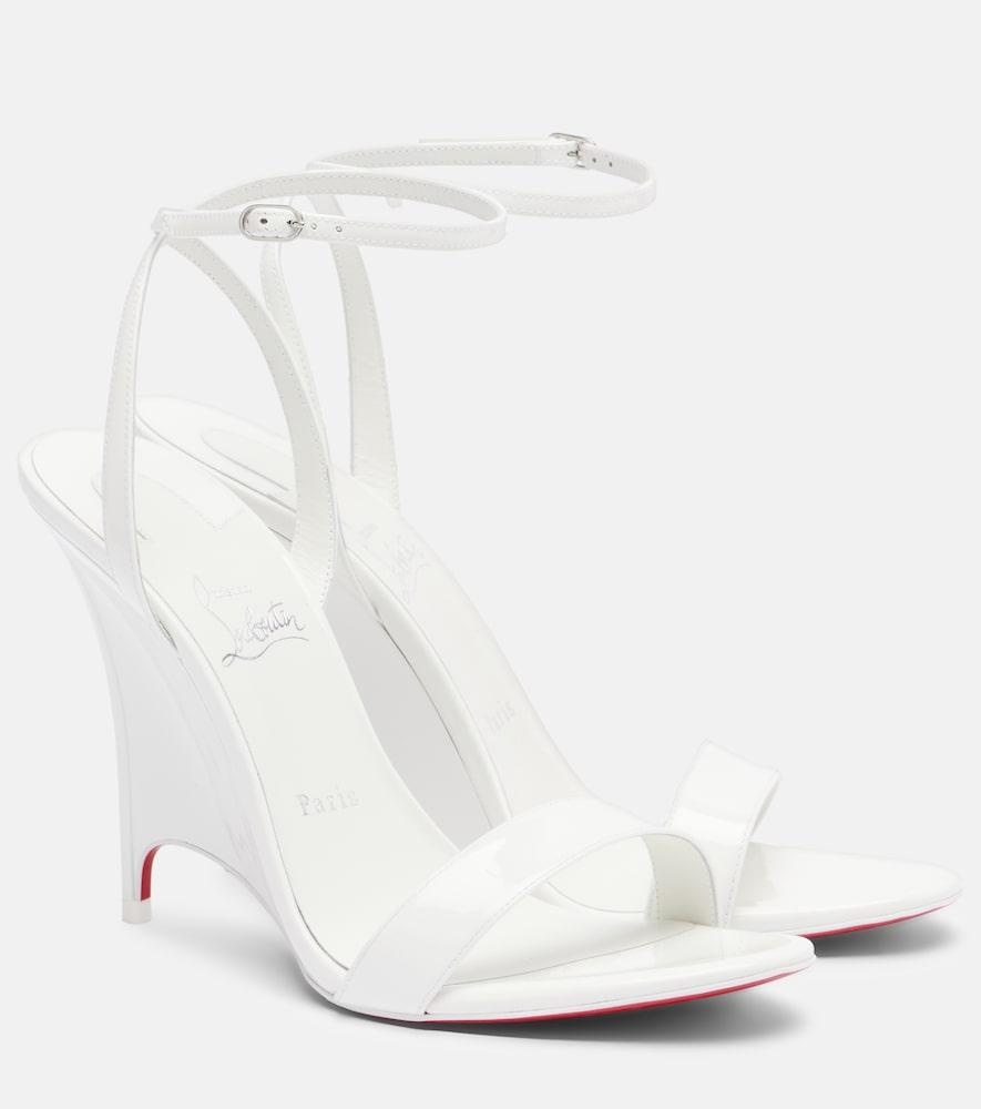 christian louboutin miss z patent leather wedge sandals