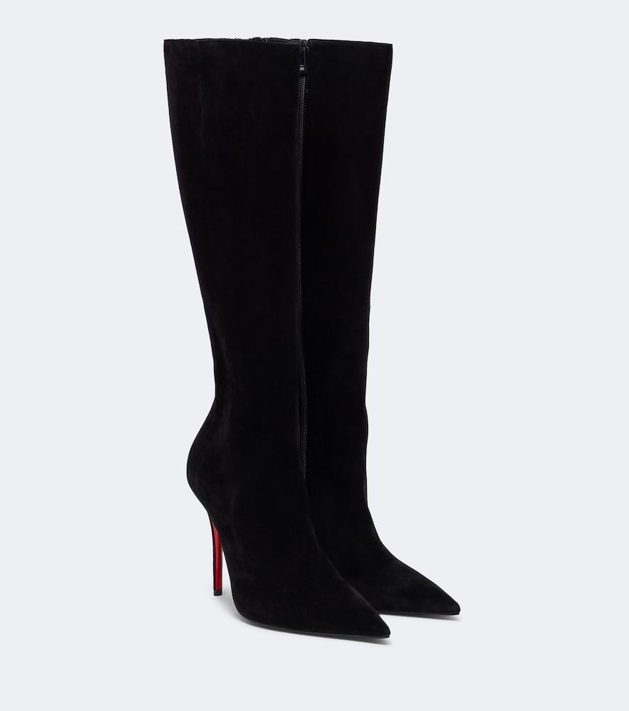 christian louboutin miss z suede knee-high boots