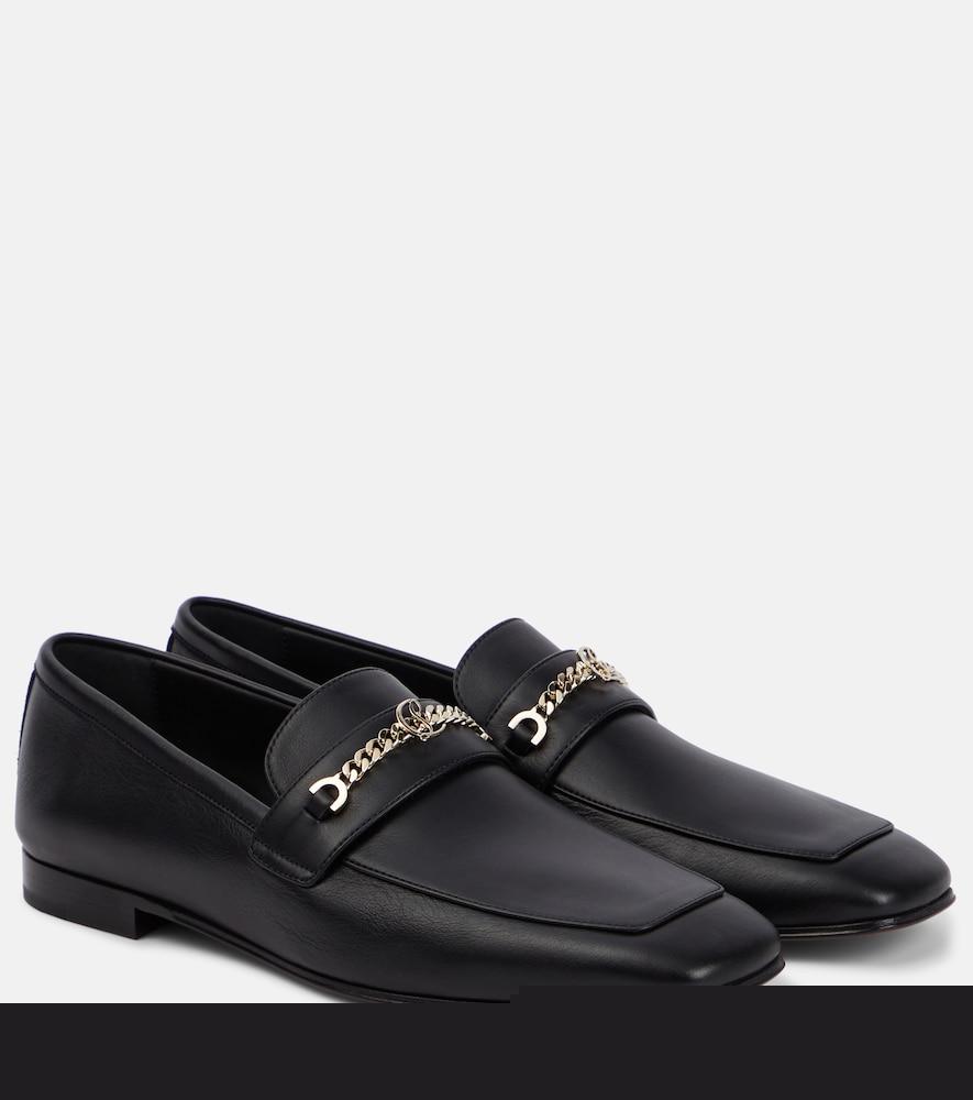 christian louboutin mj moc leather loafers