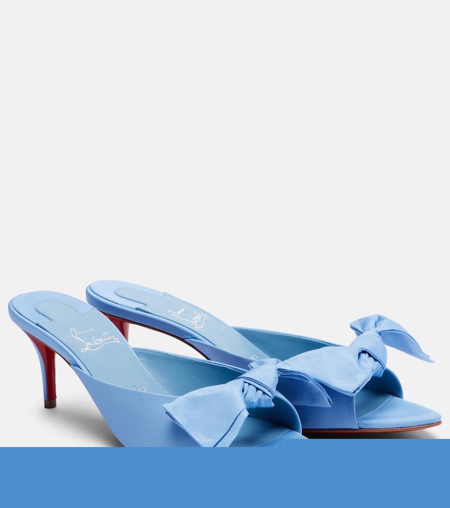 christian louboutin mulazee bow-detail silk taffeta mules
