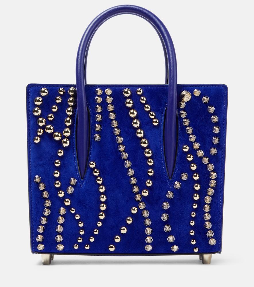christian louboutin paloma mini velour and leather tote bag