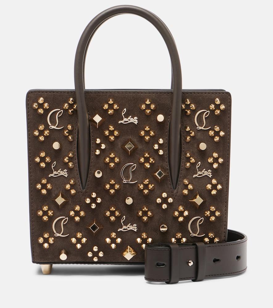 christian louboutin paloma small embellished suede tote bag