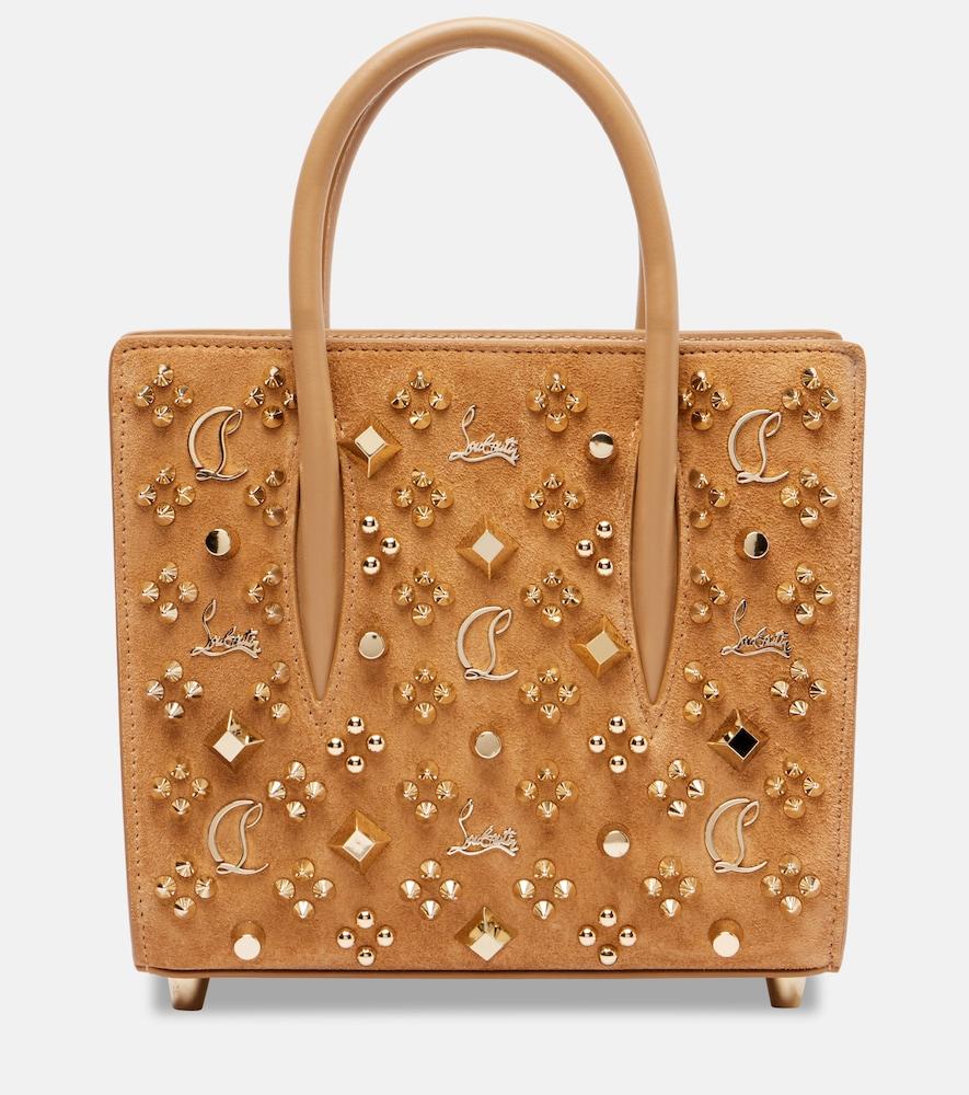 christian louboutin paloma studded suede tote bag