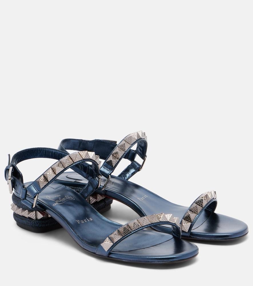 christian louboutin pyra embellished leather sandals