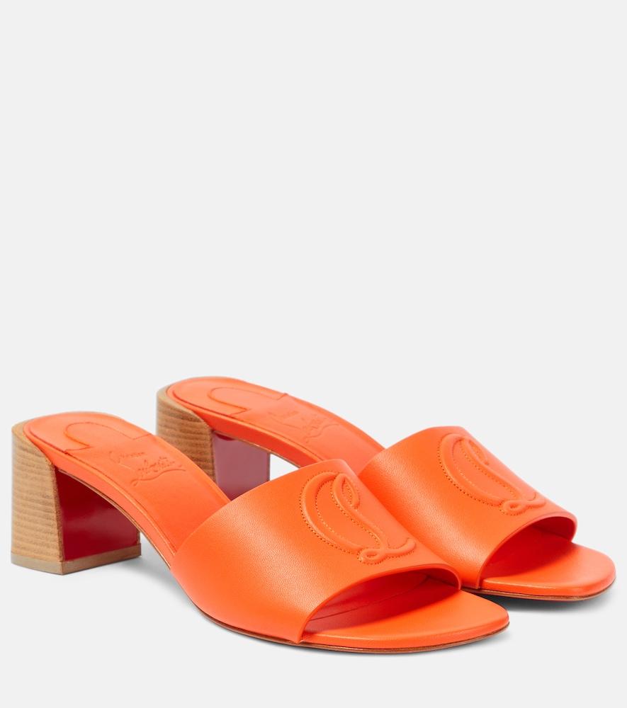 christian louboutin so cl 55 embossed leather mules
