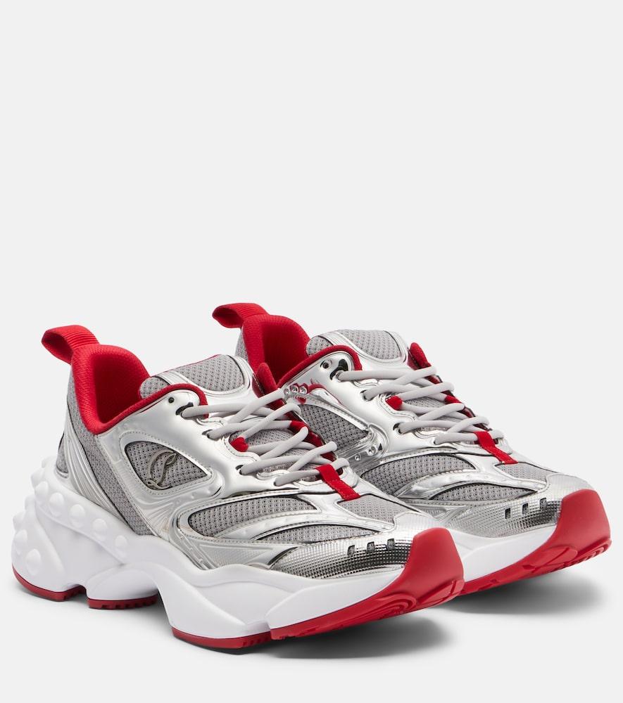christian louboutin so flo leather-trimmed sneakers