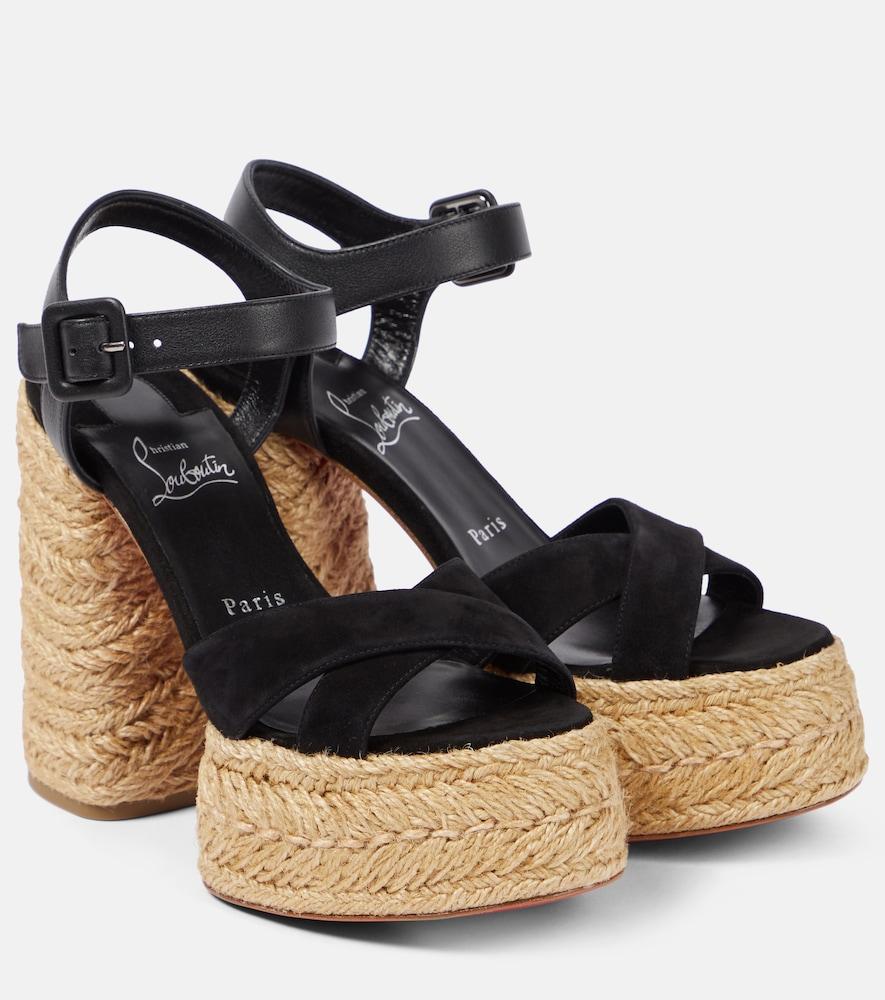christian louboutin super calakala 130 suede espadrille sandals
