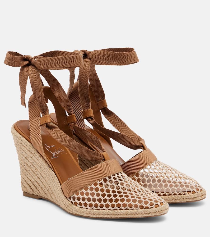 christian louboutin toleda mesh espadrille wedges