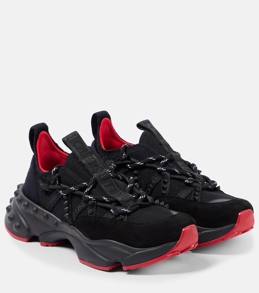 christian louboutin trailnrun suede-trimmed sneakers