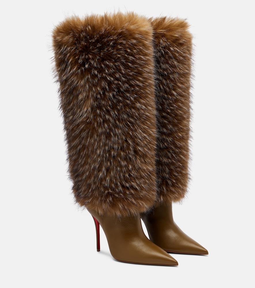 christian louboutin yangzee 100 leather knee-high boots