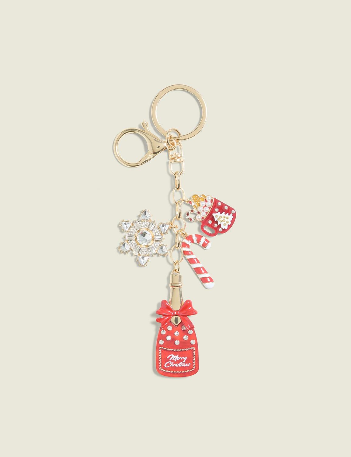 christmas champagne bag charm