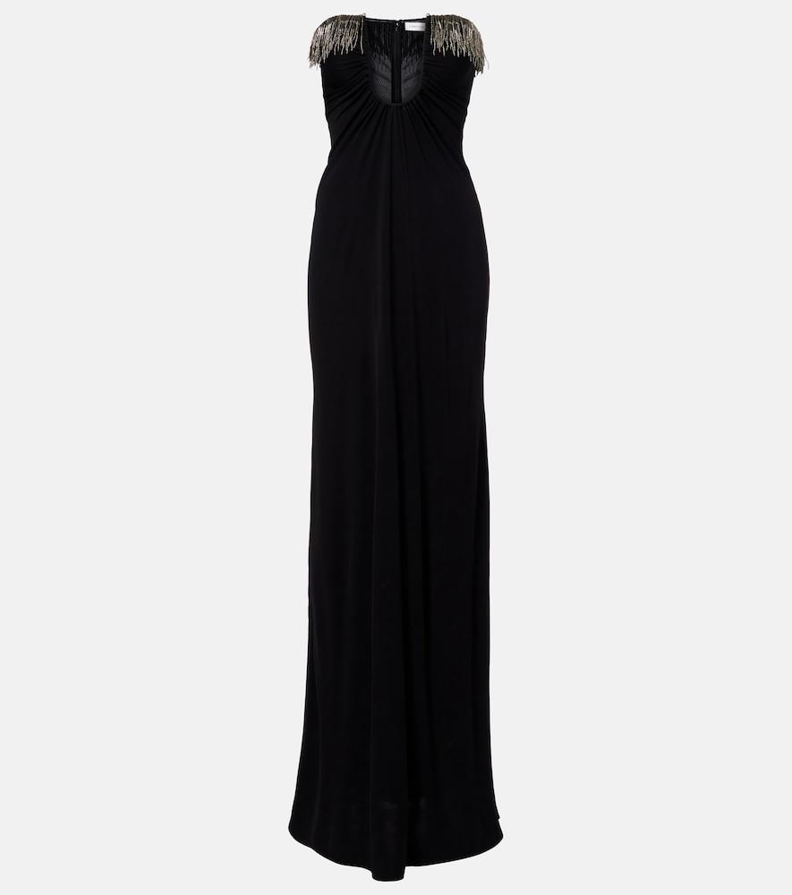 christopher esber arced palm beaded jersey maxi dress