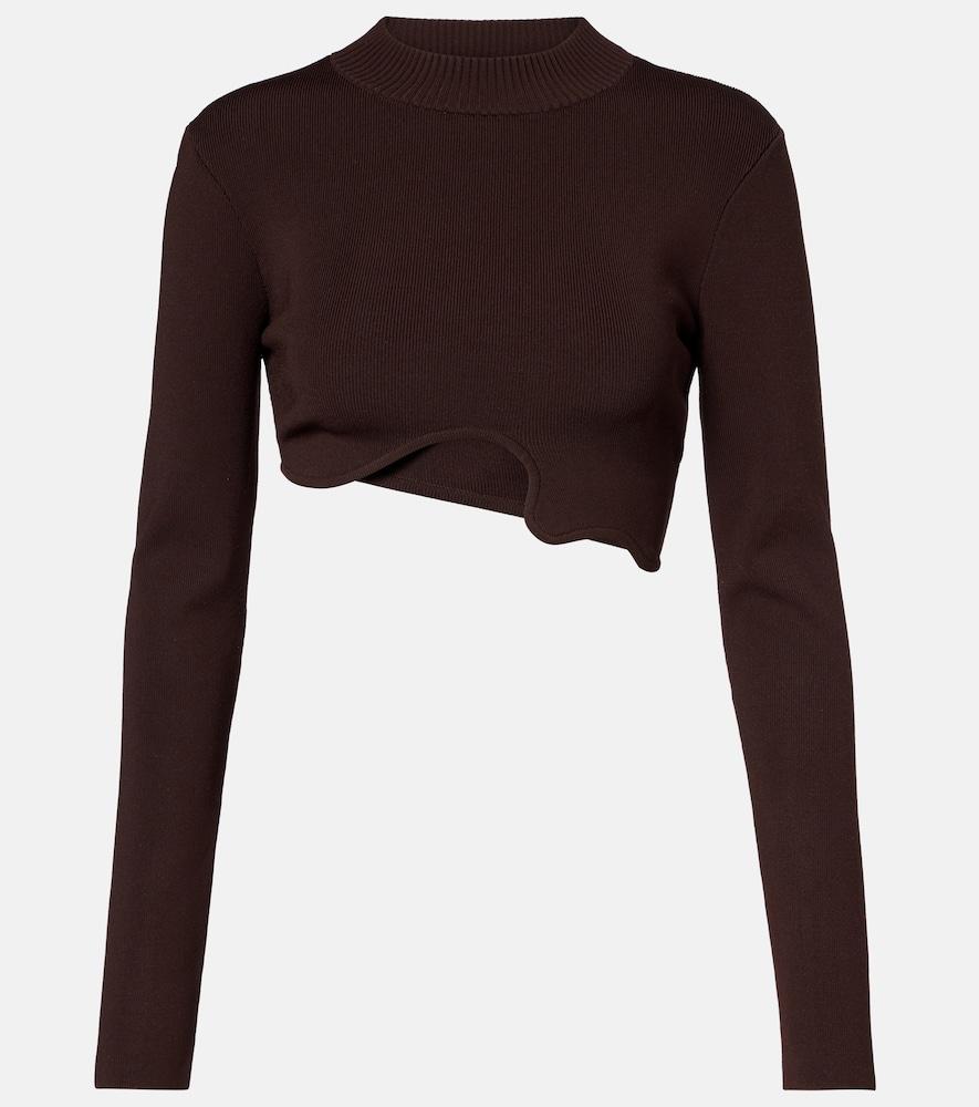 christopher esber asymmetric knitted crop top