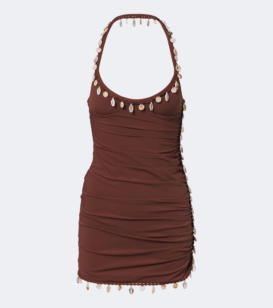 christopher esber beach quartz embellished jersey minidress