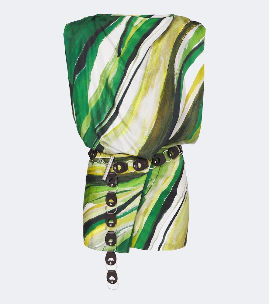 christopher esber belted printed silk minidress