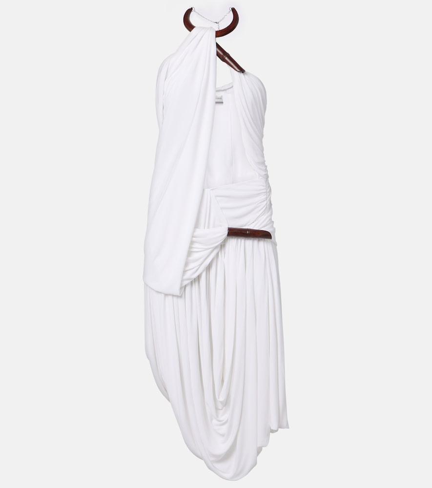 christopher esber chime asymmetric draped jersey midi dress