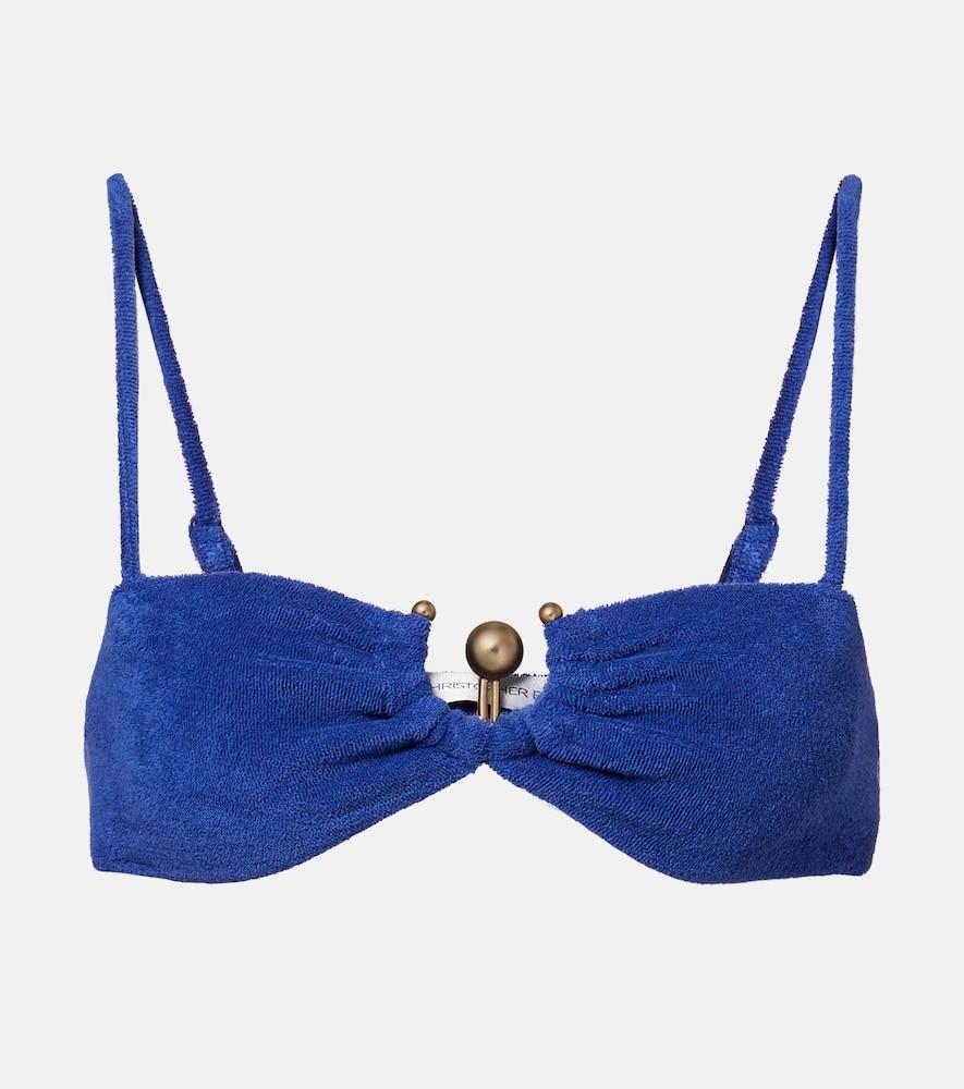 christopher esber cotton-blend terry bra top
