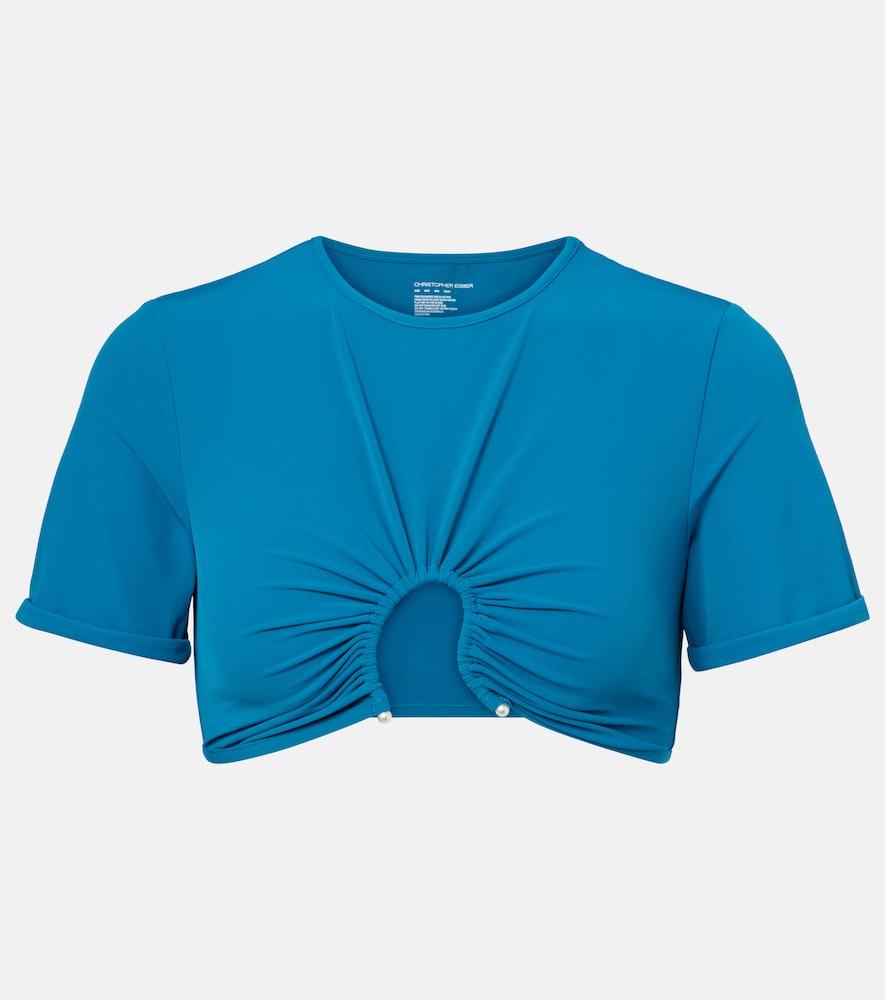 christopher esber crescent gathered crop top