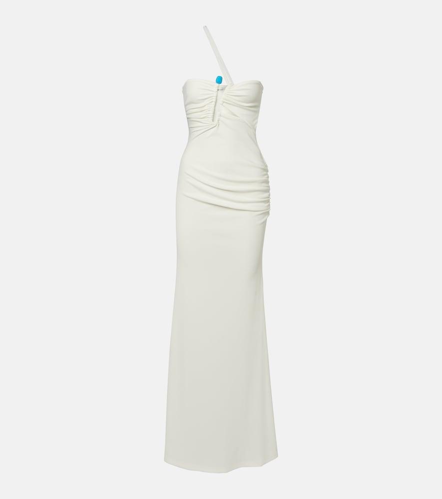 christopher esber crystal pin cutaway embellished maxi dress