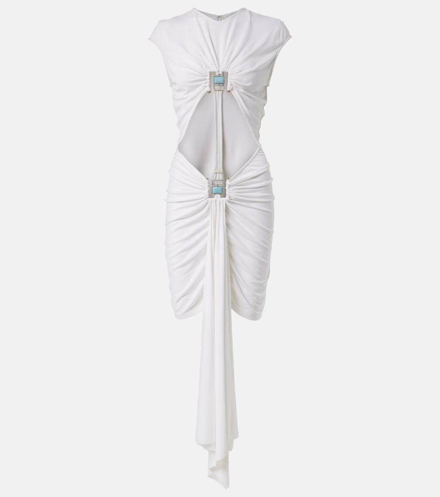 christopher esber cutout gathered jersey minidress
