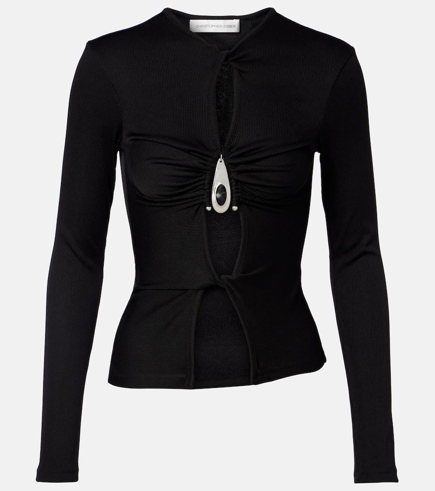 christopher esber cutout ribbed-knit top