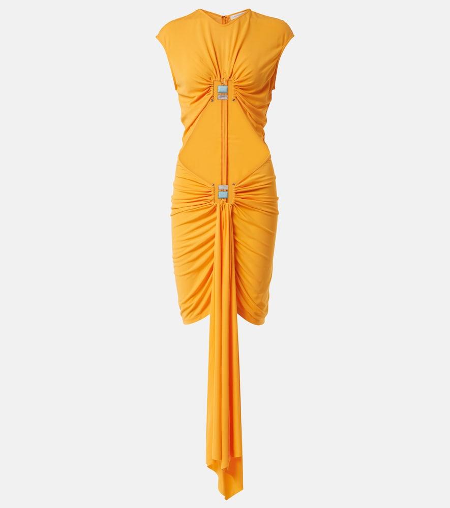 christopher esber duo bezel cutout jersey minidress