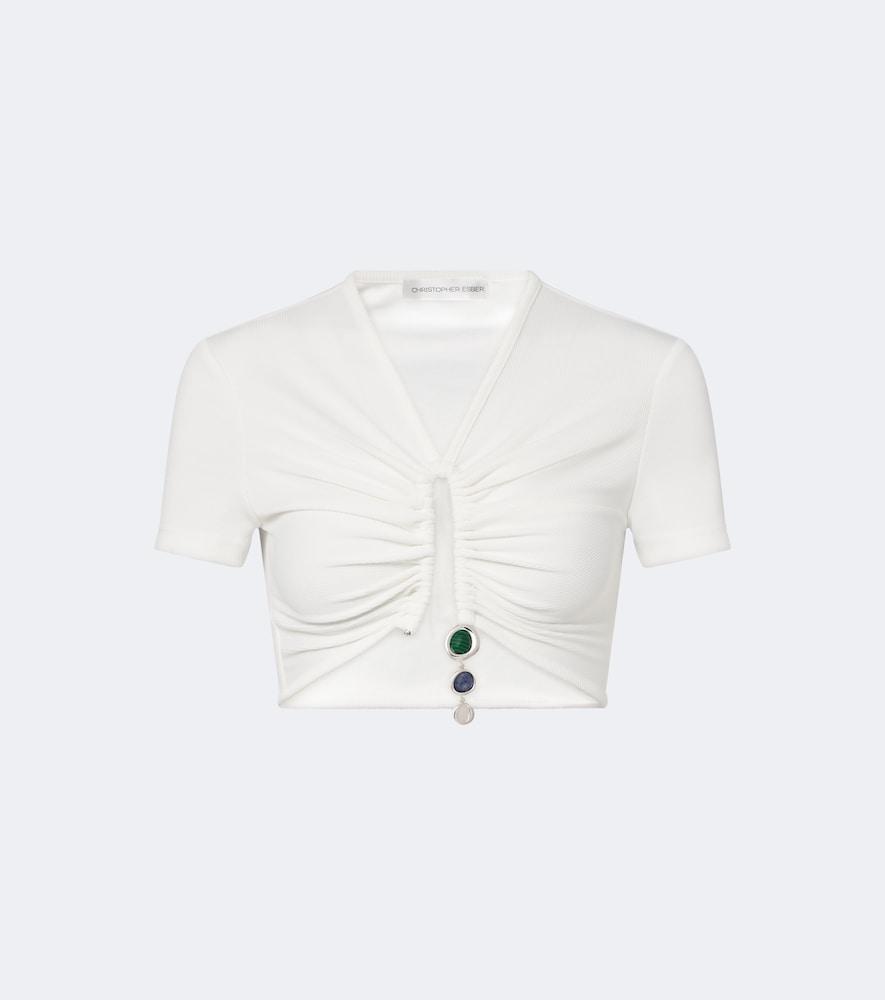 christopher esber embellished crop top