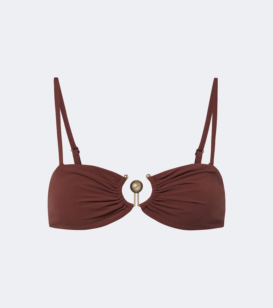 christopher esber embellished ruched bikini top